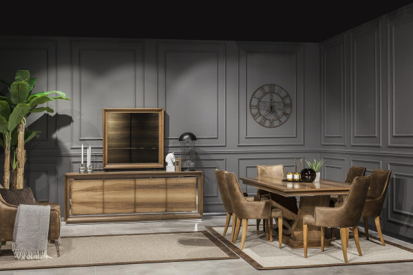 Luxury dining table set with table and chairs, nightstand, 7 pieces