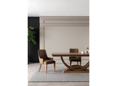 Luxury dining set with 4 chairs and adjustable 5-piece buffet