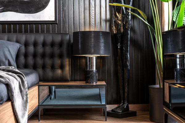 Luxury black and brown nightstands