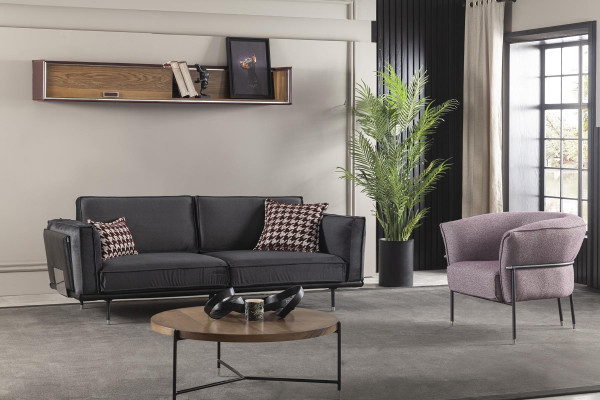 Luxury comfortable sofa set for the living room, club sofas, furniture, purple sofa