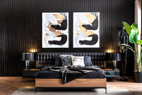 Perfect bedroom furniture set with bed, nightstands, and 4-piece wardrobe.