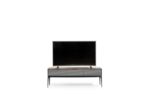 Beige, black and brown cabinet for the living room