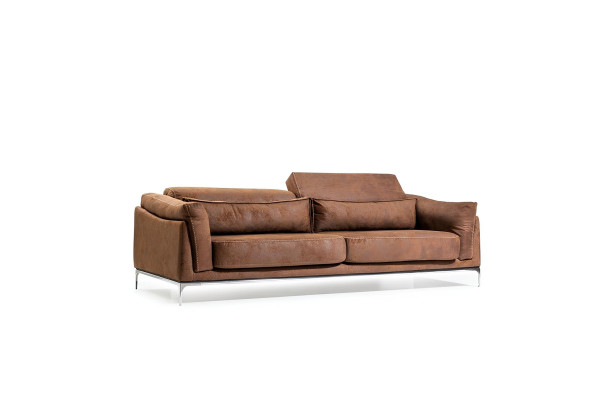 3-seater sofa made of soft brown velvet