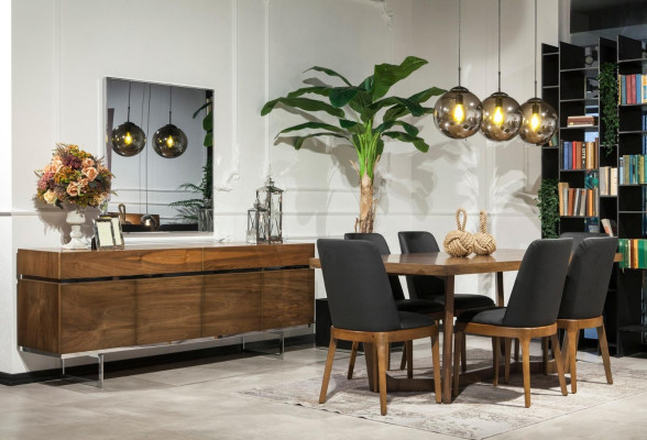 Luxury leather chair, upholstered chairs, black kitchen furniture