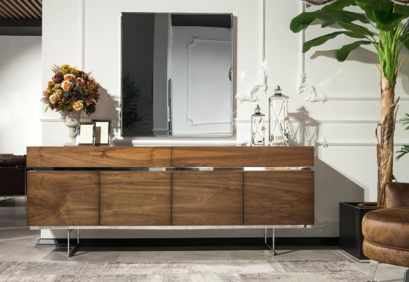 Practical steel cabinet with mirror for storage
