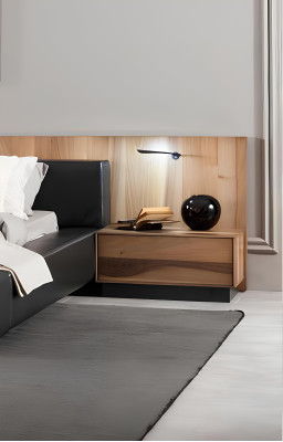 Modern and luxurious bedroom furniture set 4 pieces brown
