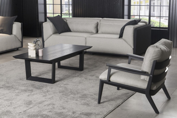 Luxury lounge chair with black frame