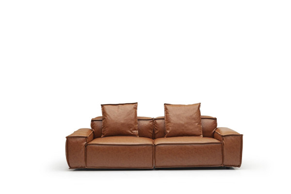 3-seater sofa 240 cm with comfortable brown cushions for the living room