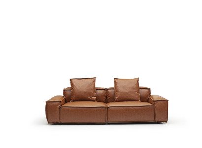 3-seater sofa 240 cm with comfortable brown cushions for the living room