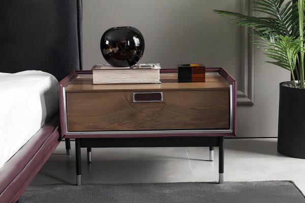 Perfect display set for the bedroom, with bed and nightstands, 4 pieces