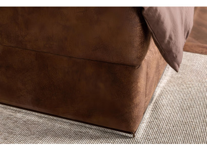 Bedroom furniture set with bed + luxury nightstands in brown