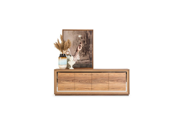 Brown wooden chest of drawers 218 cm