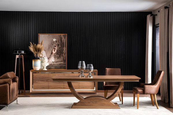 Elegant dining table with legs