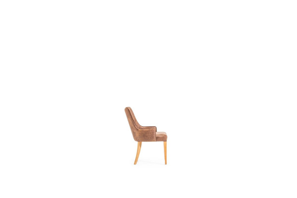 Elegant and upholstered loft-style chaise longue - black leather kitchen chair