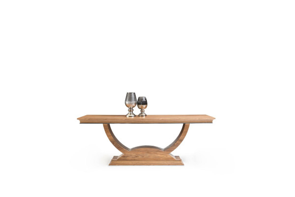 Brown wooden dining table with 4 chairs