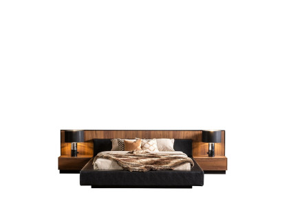 Luxury bedroom furniture set with nightstand, wardrobe, table, and bed in 6 pieces