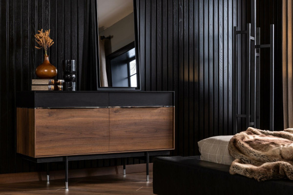 Luxury wall mirror with black frame 100x46