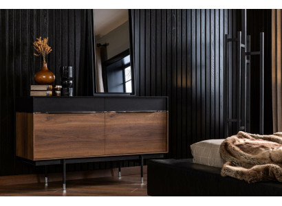 Luxury wall mirror with black frame 100x46