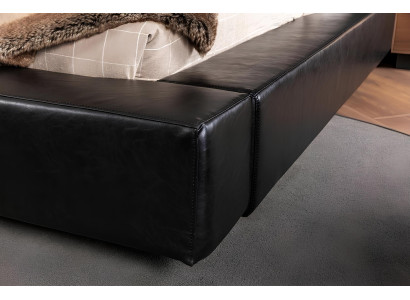 Brown bedroom furniture set, which includes a bed, a wardrobe, and 2 nightstands, 4 pieces.