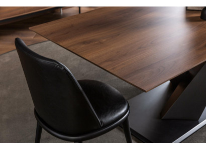 Luxurious black leather armchair, upholstered chairs, designed furniture for the living room and kitchen