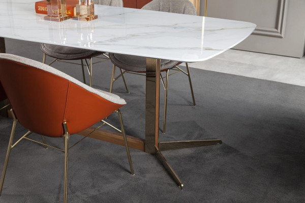 Modern, luxury and comfortable white dining table