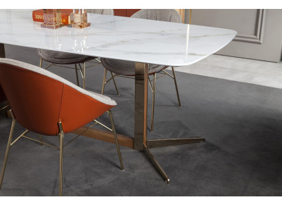 Modern, luxury and comfortable white dining table