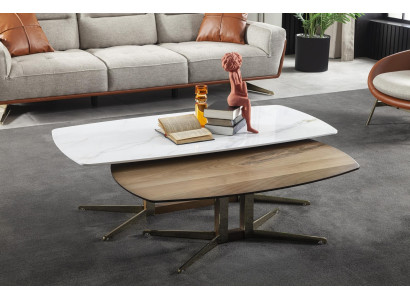 Two low tables, luxury mobile tables for the living room, wooden table 2 pieces.