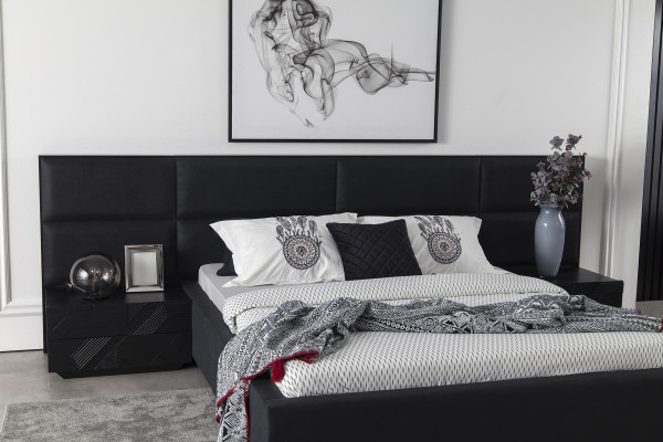 Luxury nightstand with glass surfaces