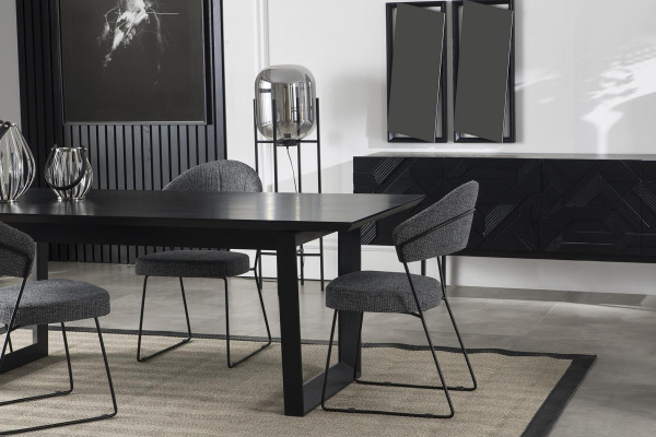 Dining set with table and 4 comfortable chairs, 5 pieces