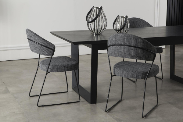 Luxury gray leather kitchen chair