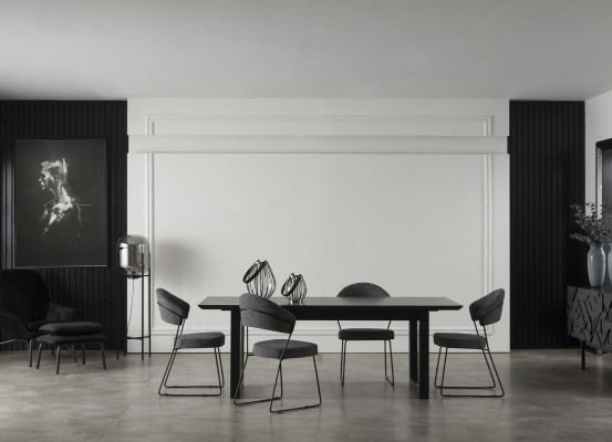 Luxury gray leather kitchen chair
