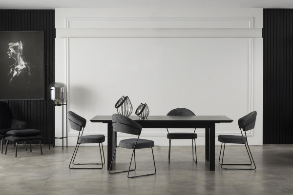 Luxury gray leather kitchen chair