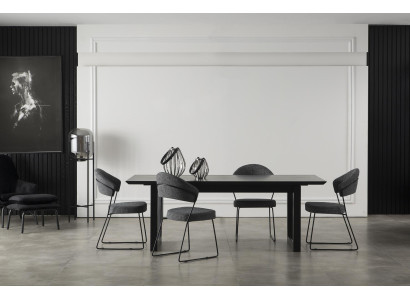 Luxury gray leather kitchen chair