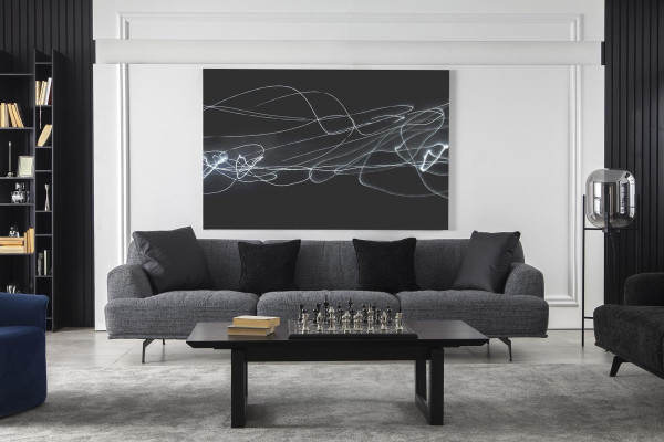 Velvet sofa for four people 284 cm