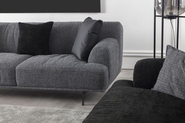 Velvet sofa for four people 284 cm