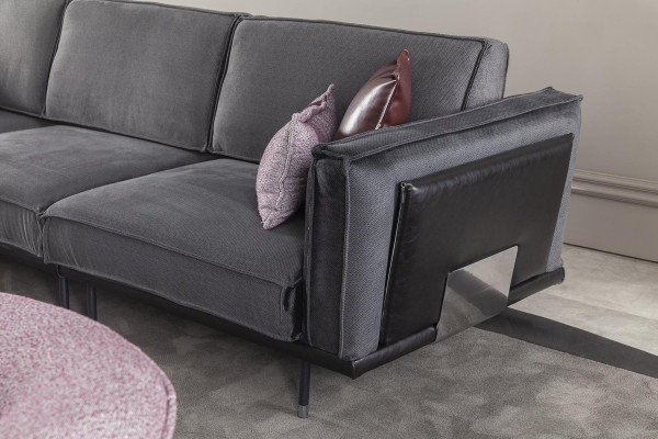 Fabric-covered sofa 330 cm