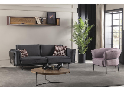 Modern sofa with Italian design for 3+1 people gray