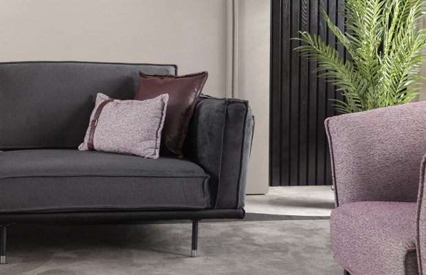Modern sofa with Italian design for 3+1 people gray