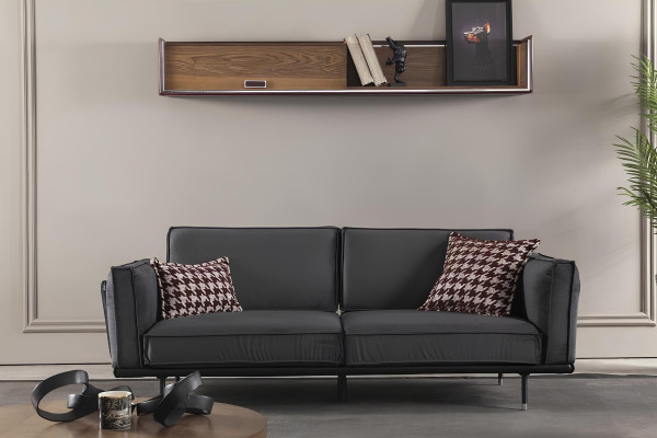 Modern sofa with Italian design for 3+1 people gray