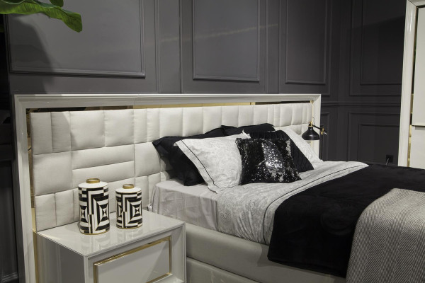 White gold bedroom furniture 4-piece nightstand