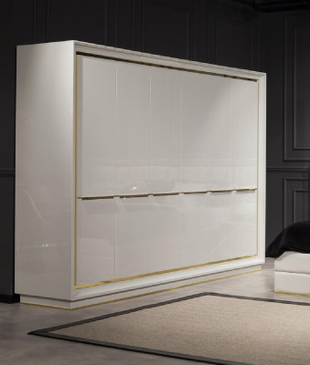 Modern and comfortable white wardrobe with luxury storage space