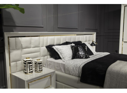 Modern luxury bed 160x200 cm in white
