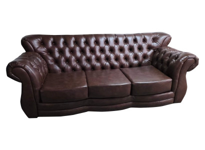 Chesterfield Sofa 3-Seater Leather Sofa Luxury Sofas Couch Brown Couches