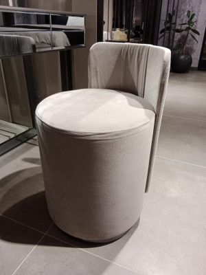 Modern luxury dressing table with elegant 2-piece stool. New gray console