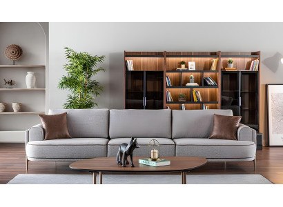 Gray 32-person sofa table set