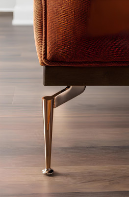 Modern orange fabric sofa for two people 234 cm