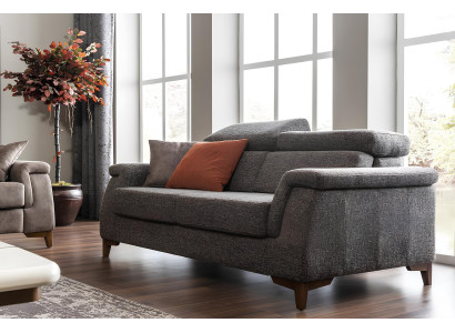 Modern gray leather armchair