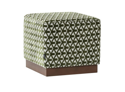Green and white pouf