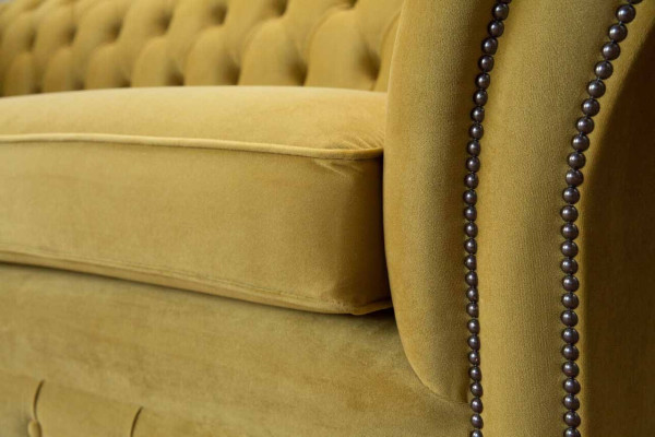Chesterfield luxury three-seater sofa fabric design couch textile