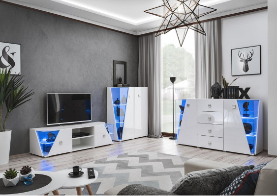Modern luxury wall TV stand for the living room, 3 pieces